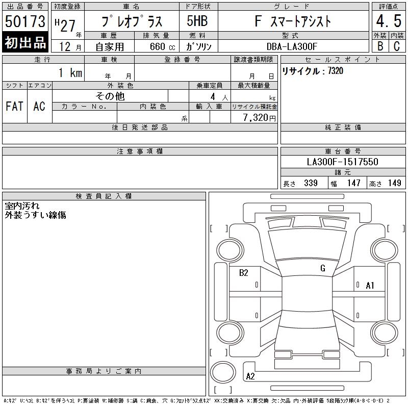 SUBARU PLEO PLUS
