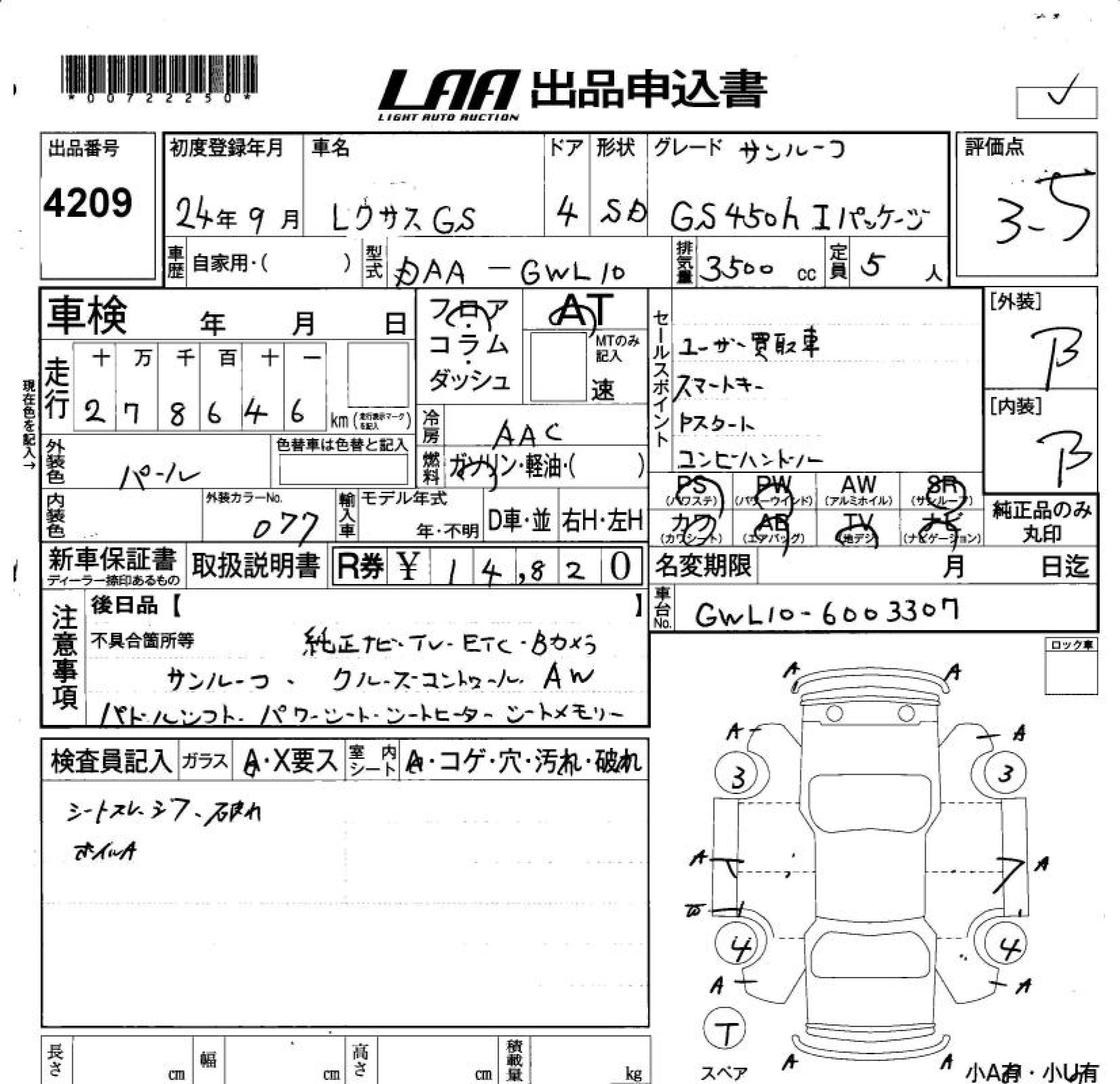 LEXUS GS450H