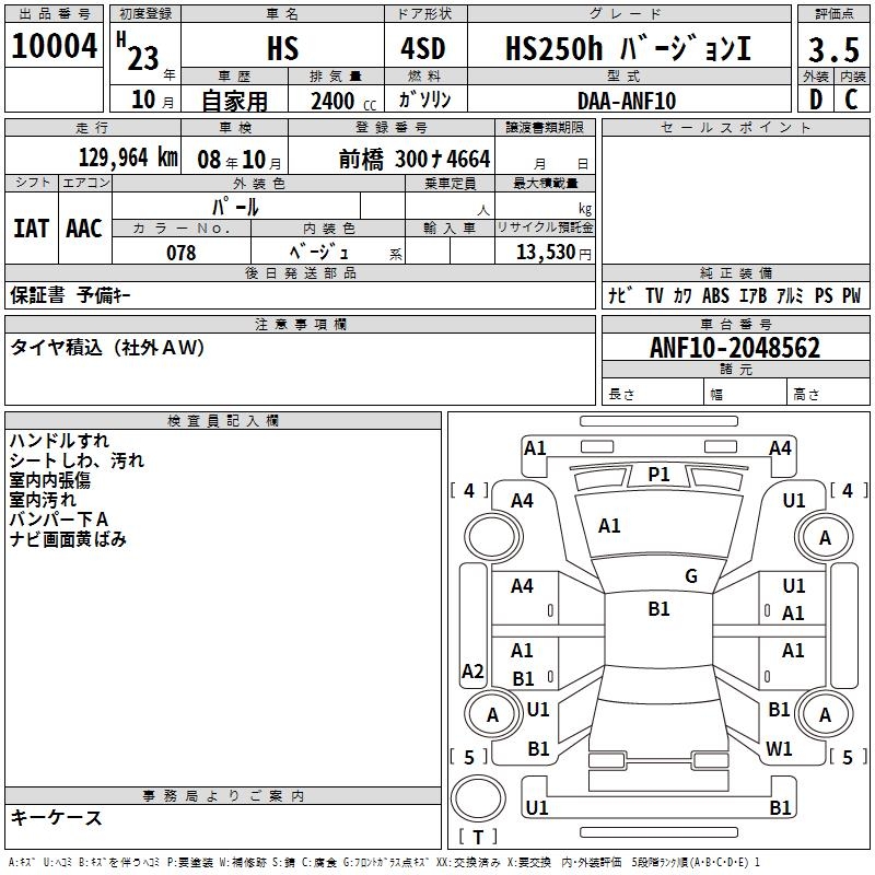 LEXUS HS250H