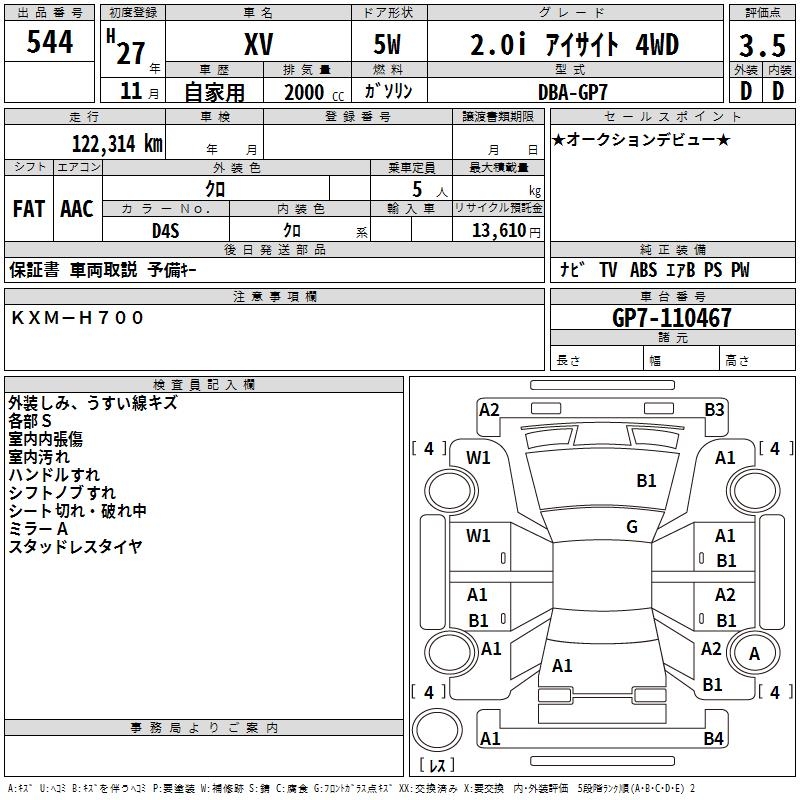 SUBARU XV