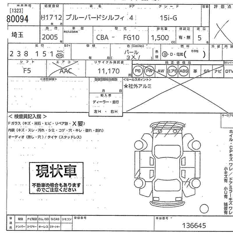 NISSAN BLUEBIRD SYLPHY
