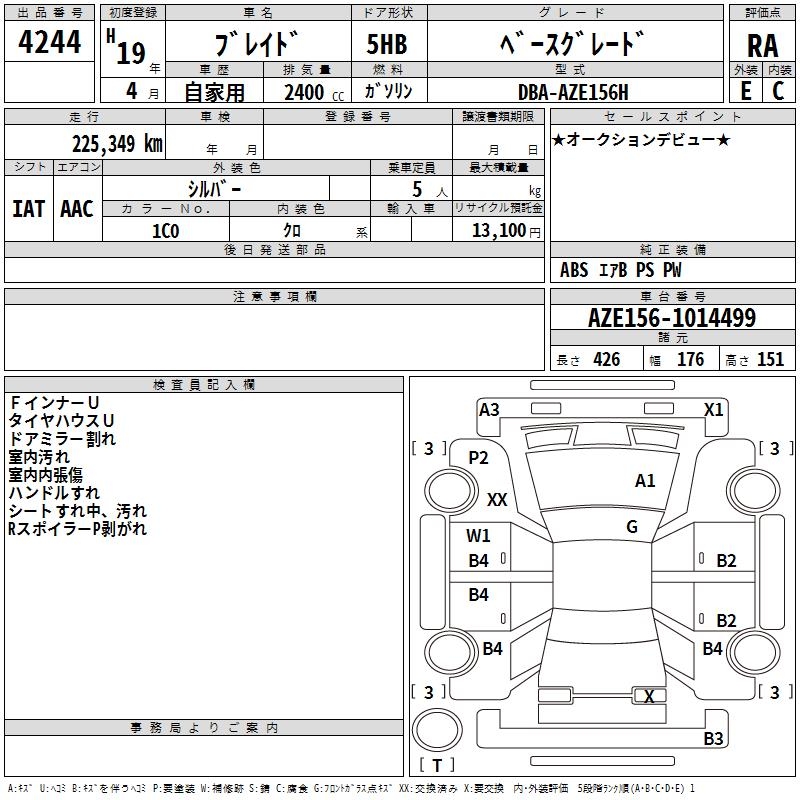 TOYOTA BLADE