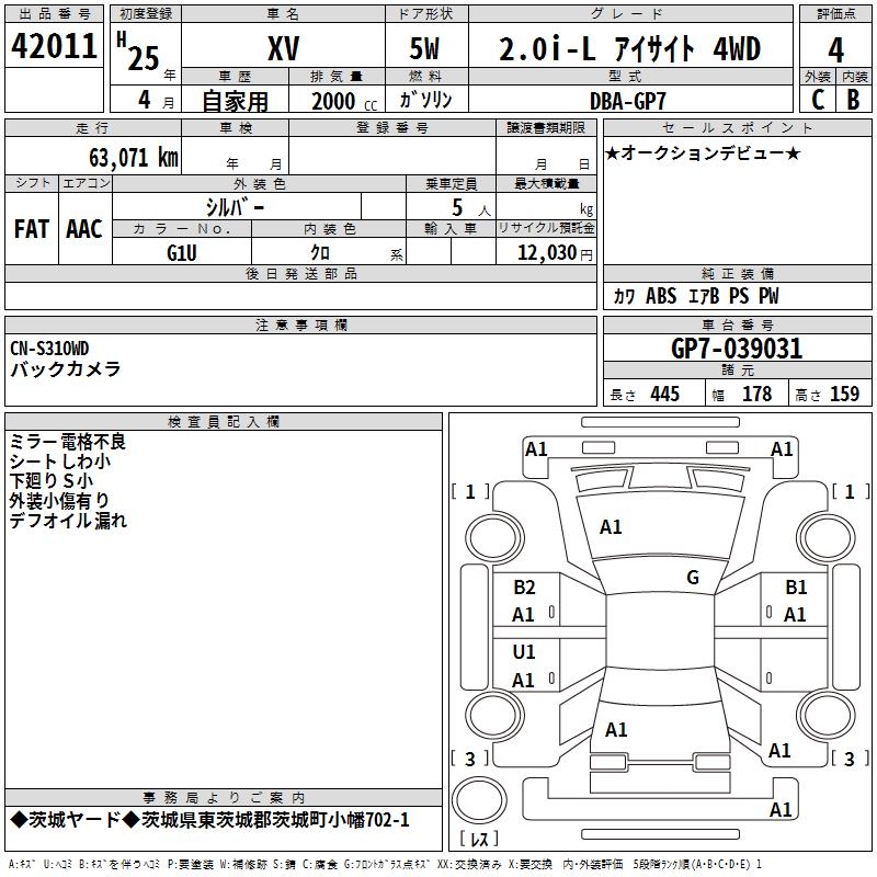 SUBARU XV