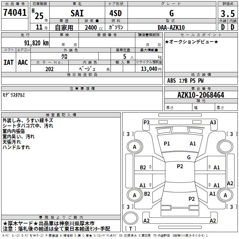 TOYOTA SAI