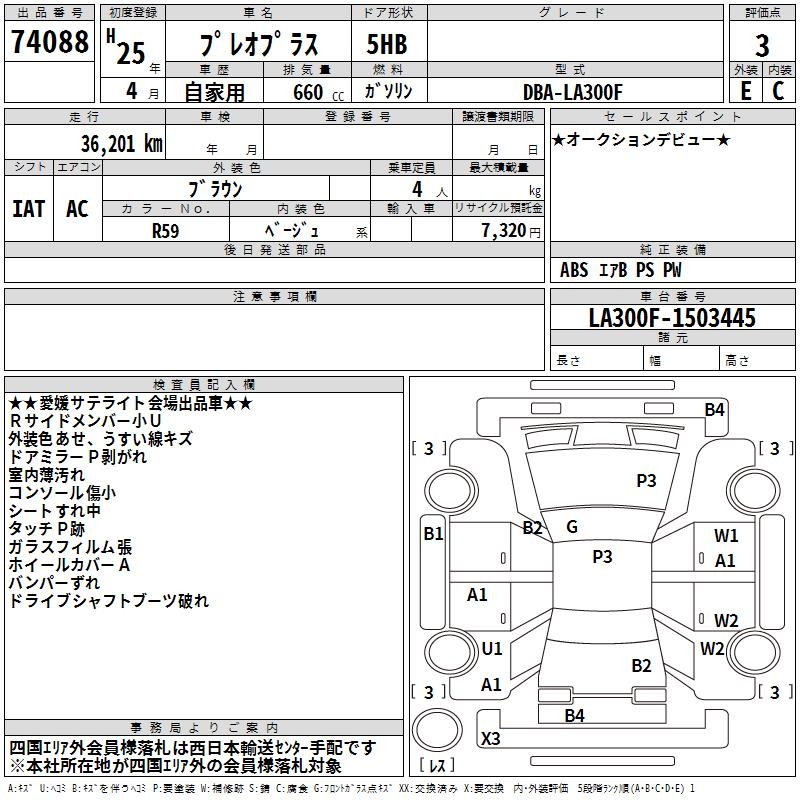 SUBARU PLEO PLUS