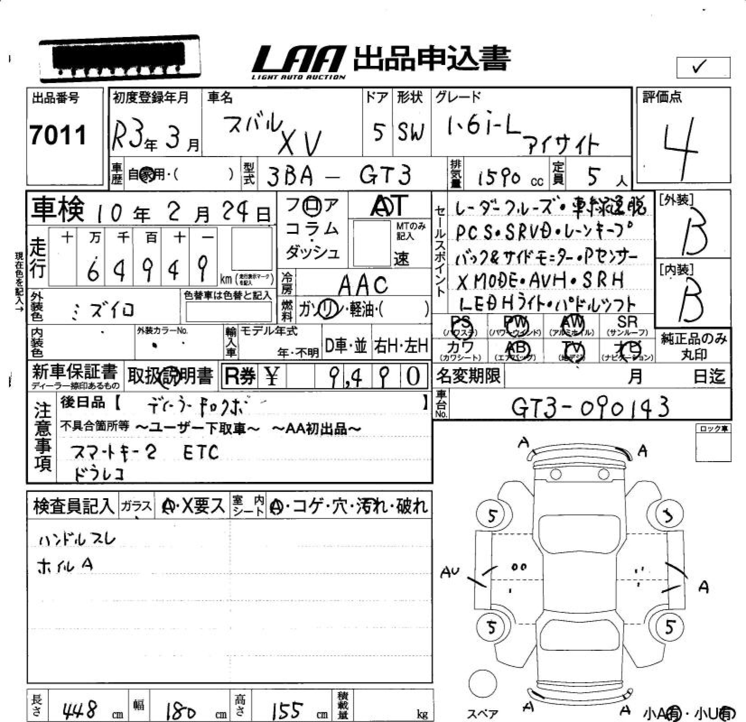 SUBARU XV