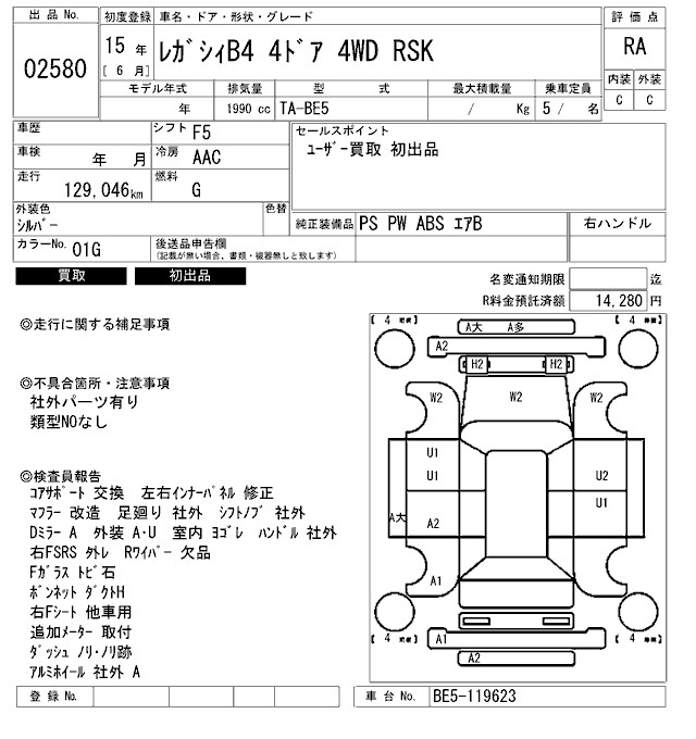 SUBARU LEGACY B4