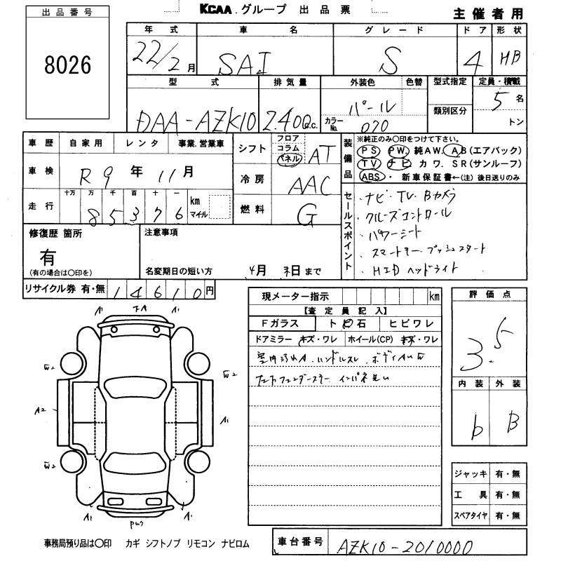 TOYOTA SAI
