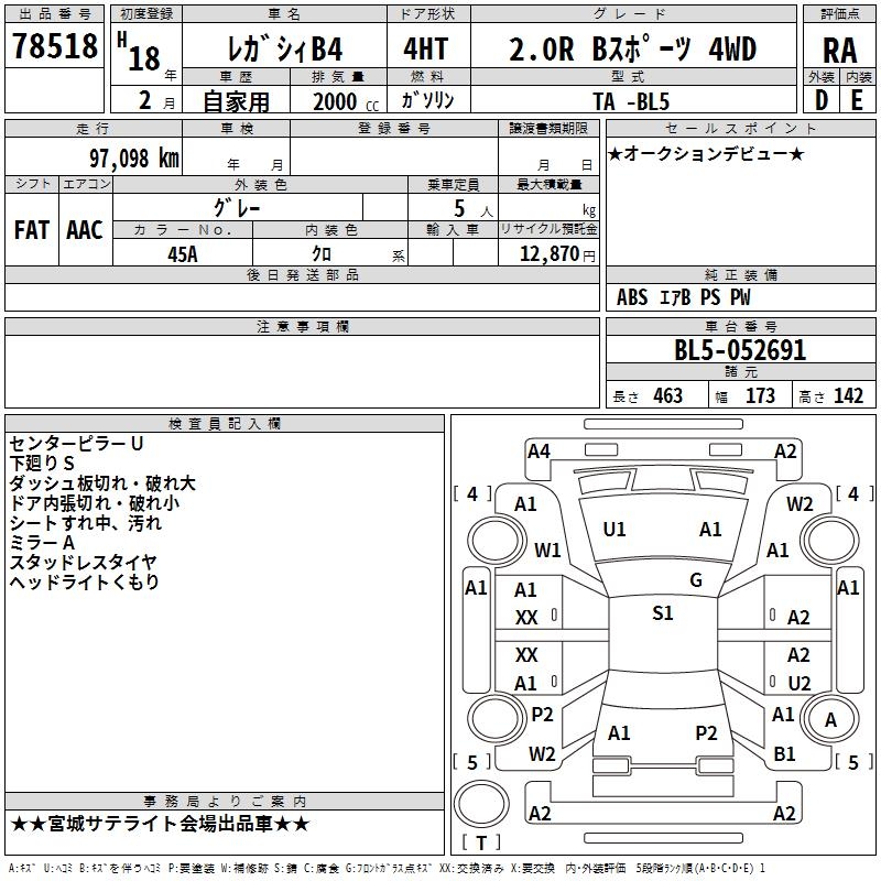 SUBARU LEGACY B4