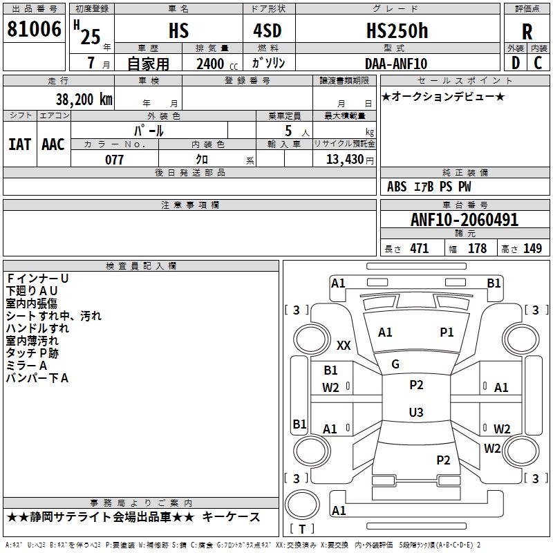 LEXUS HS250H