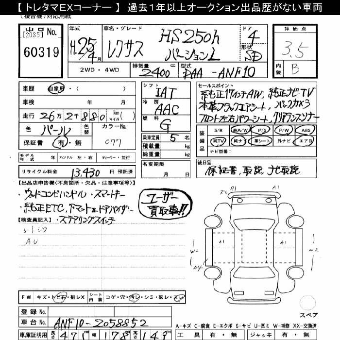 LEXUS HS250H