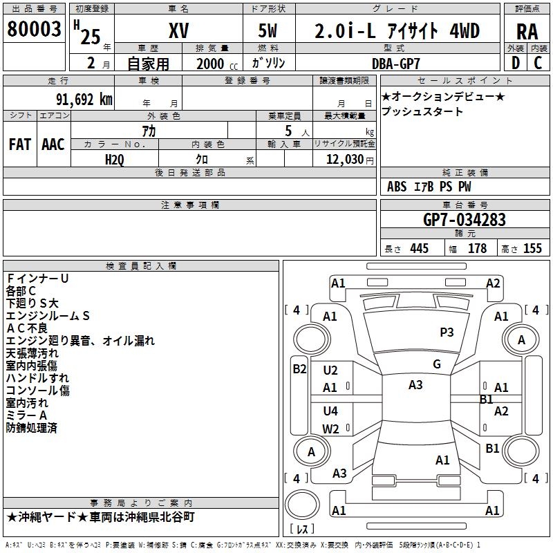 SUBARU XV