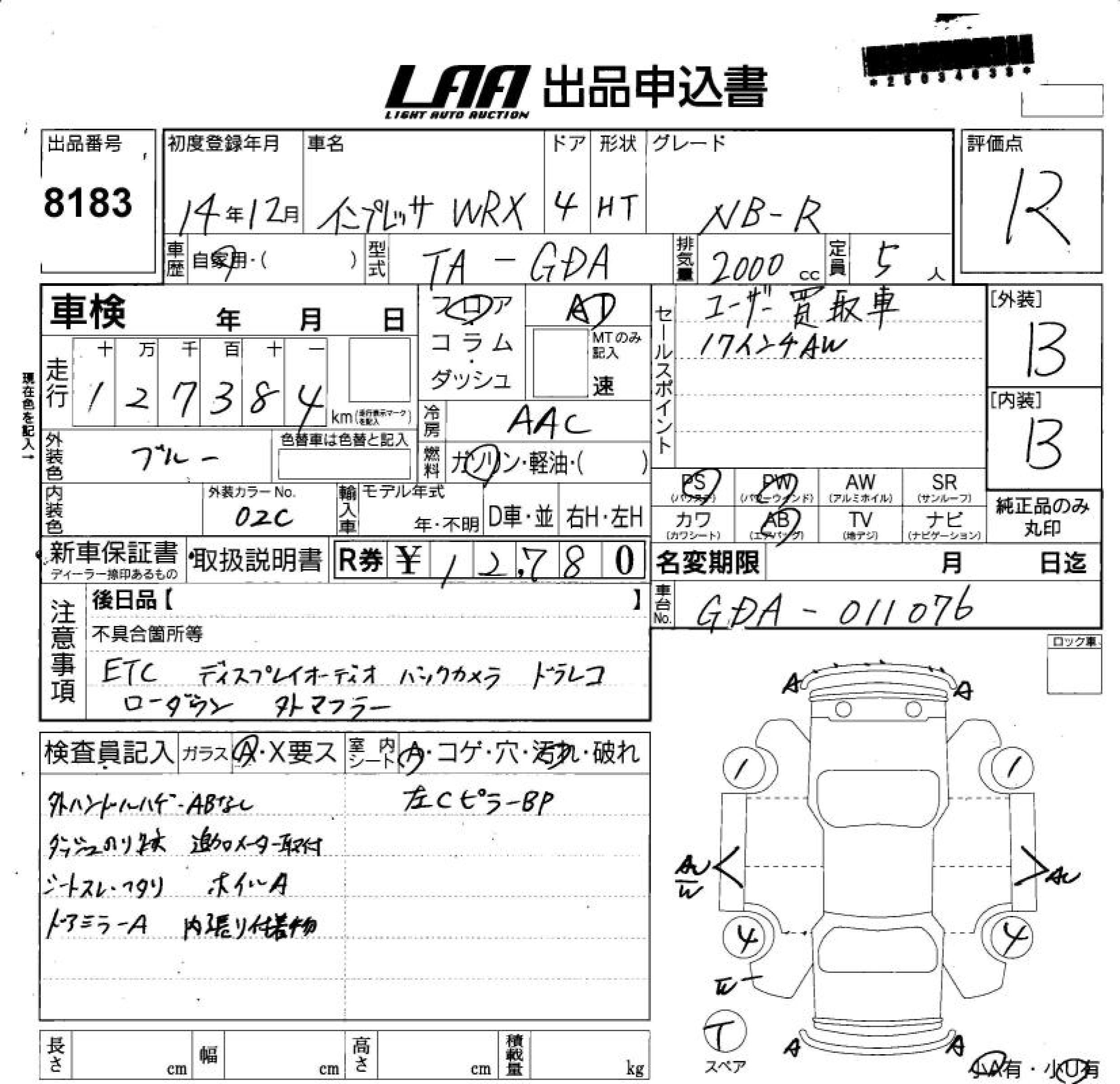 SUBARU IMPREZA WRX