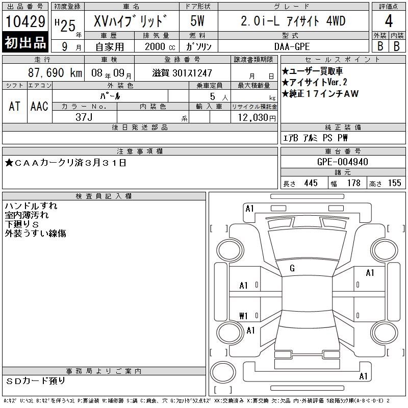 SUBARU XV