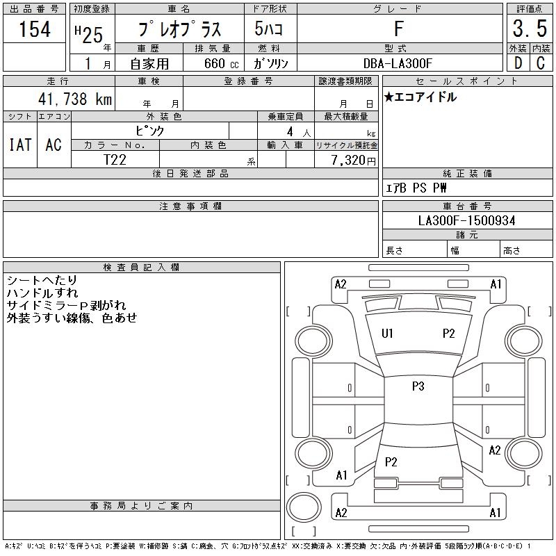 SUBARU PLEO PLUS