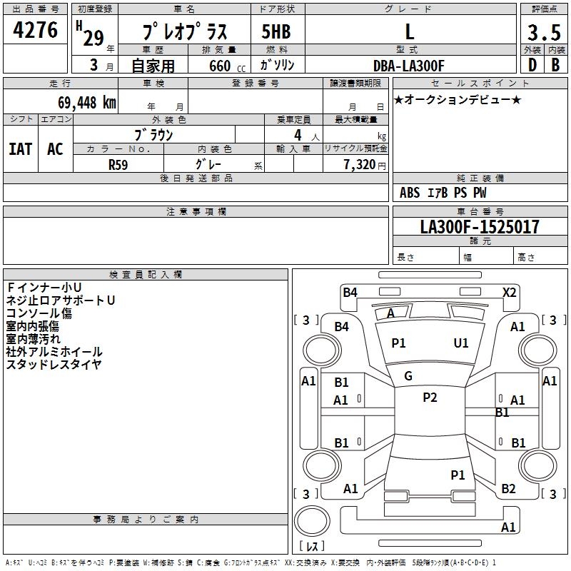 SUBARU PLEO PLUS