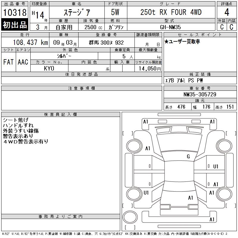 NISSAN STAGEA