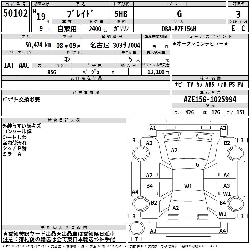 TOYOTA BLADE