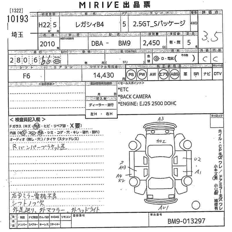 SUBARU LEGACY B4