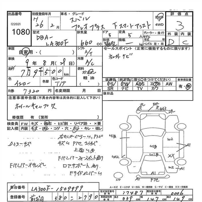 SUBARU PLEO PLUS
