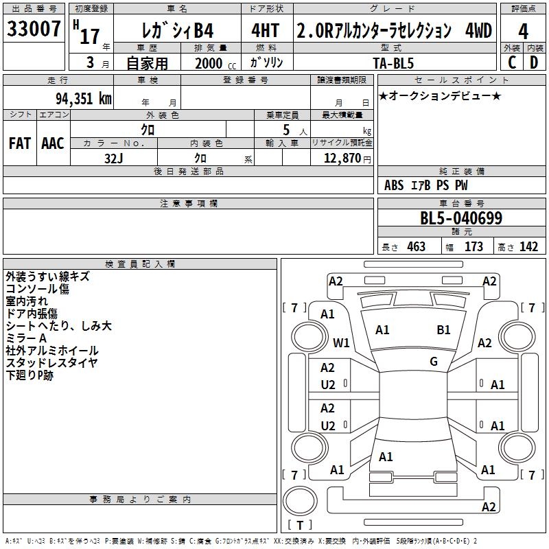 SUBARU LEGACY B4