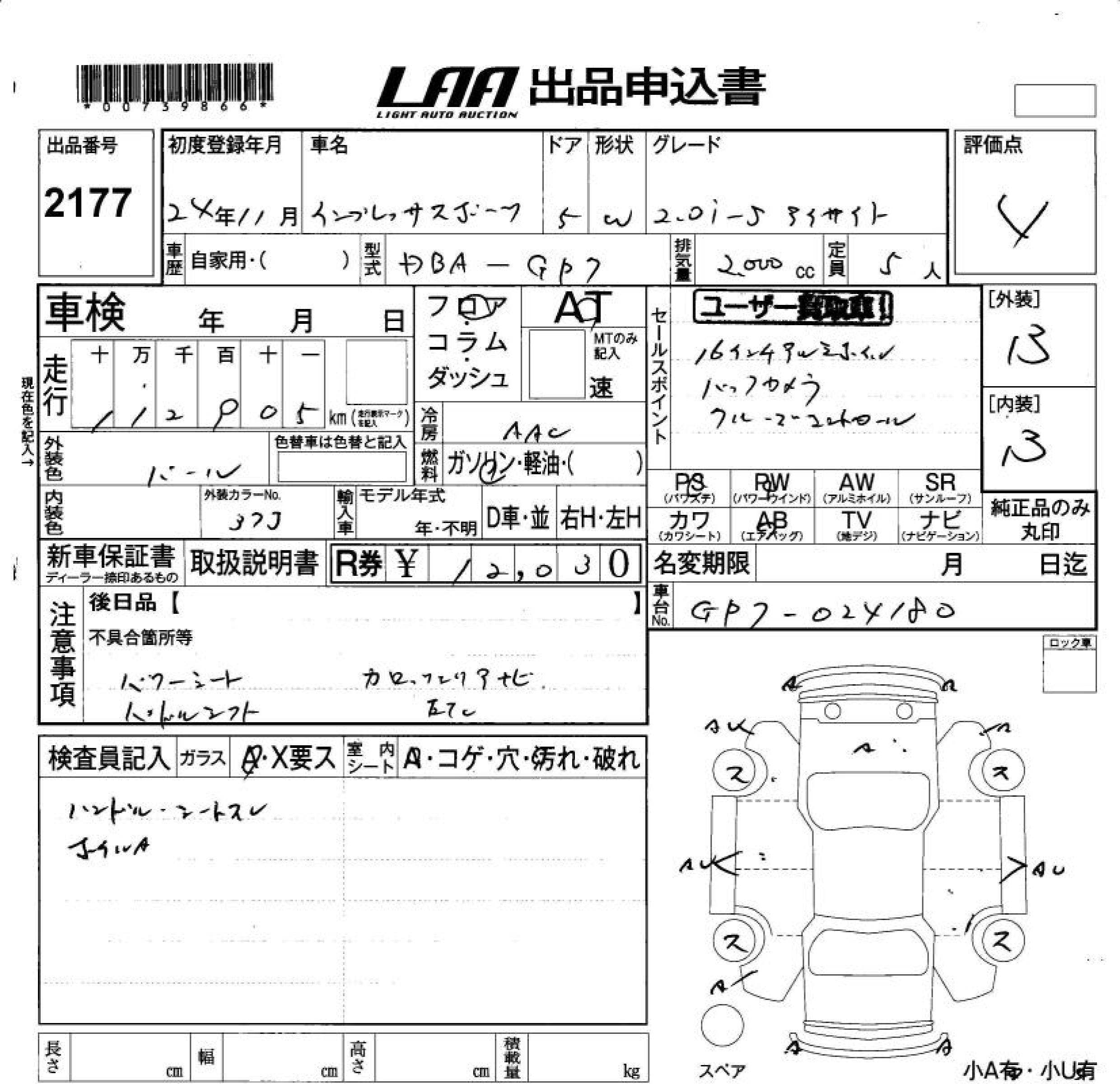 SUBARU XV