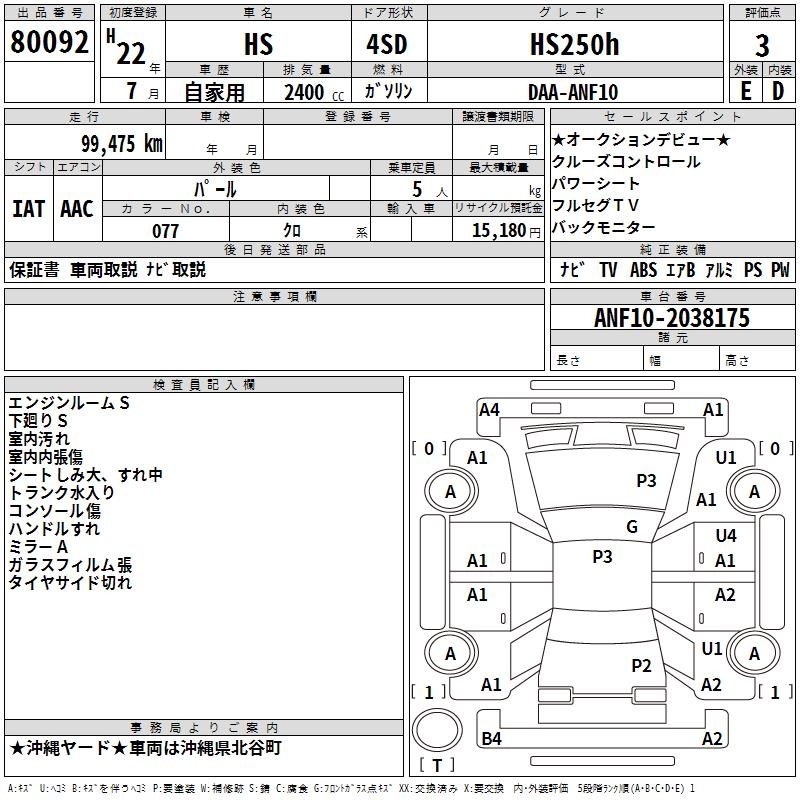 LEXUS HS250H