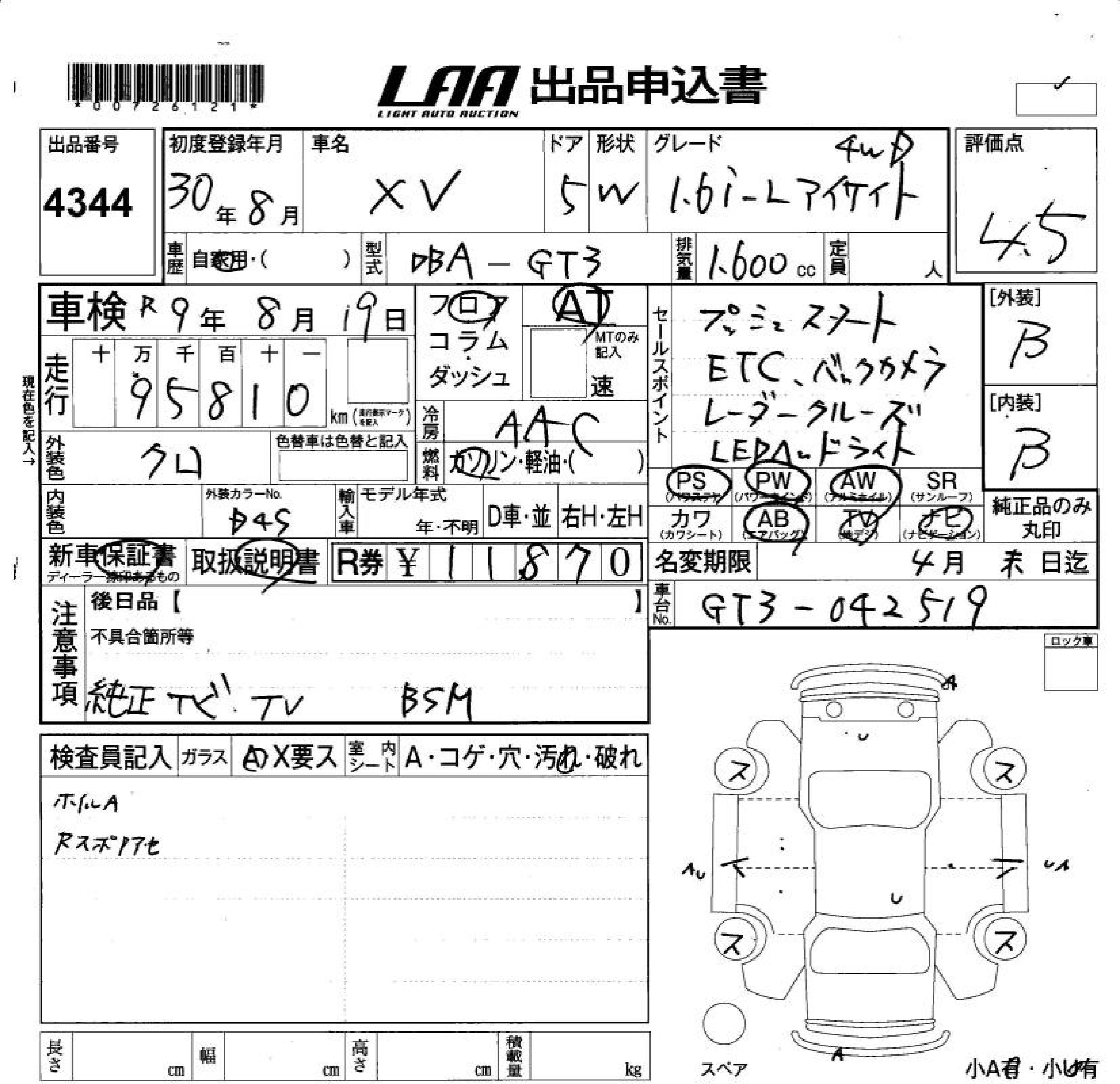 SUBARU XV
