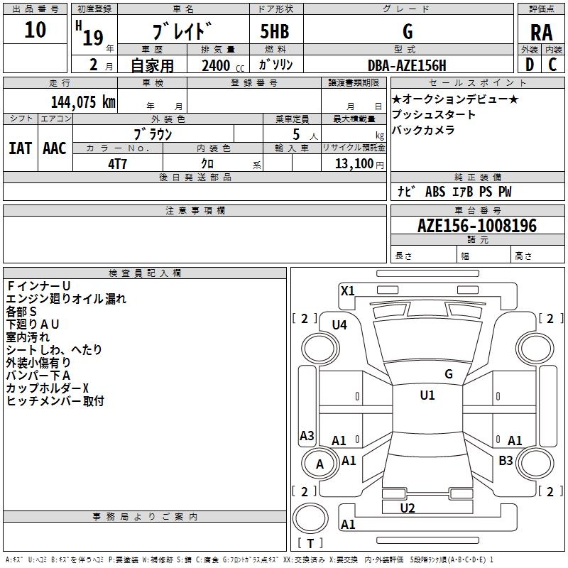 TOYOTA BLADE