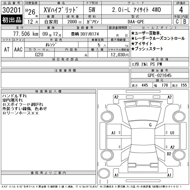 SUBARU XV