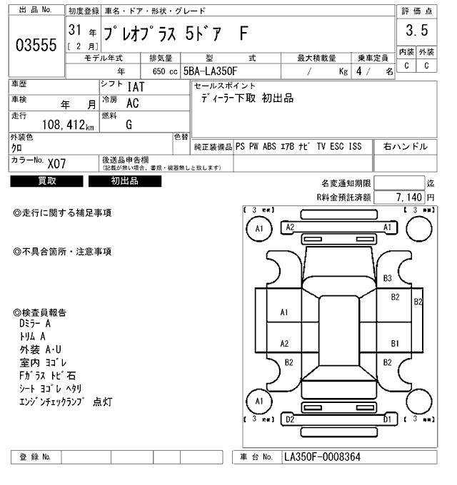 SUBARU PLEO PLUS