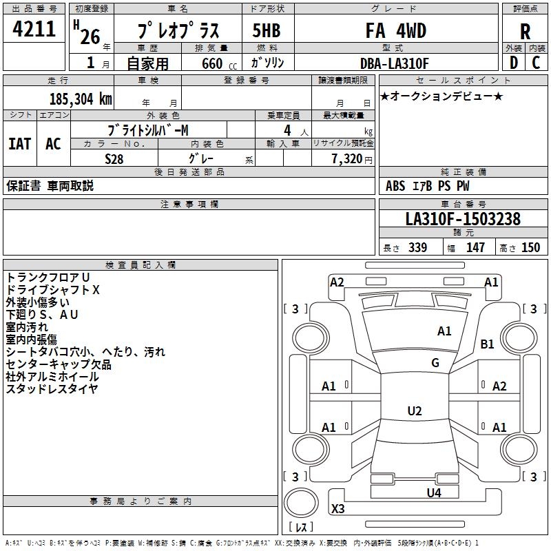 SUBARU PLEO PLUS