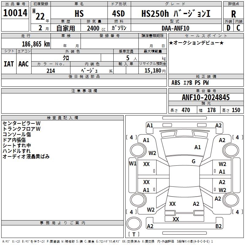 LEXUS HS250H