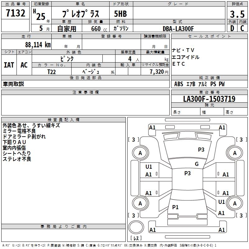 SUBARU PLEO PLUS