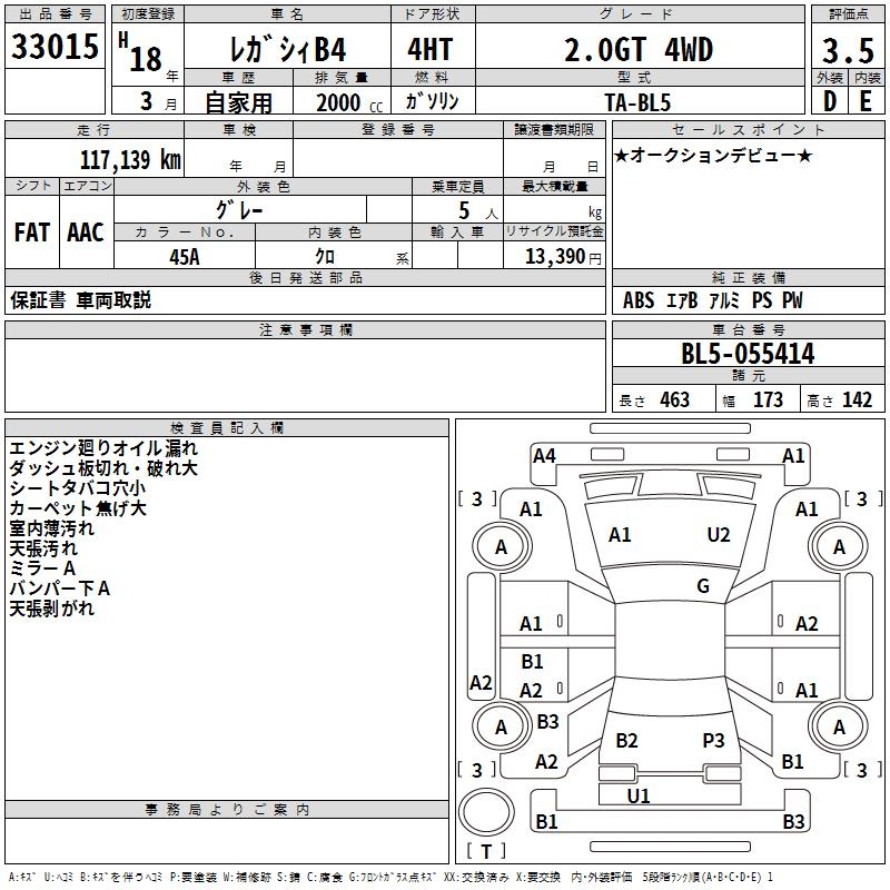 SUBARU LEGACY B4