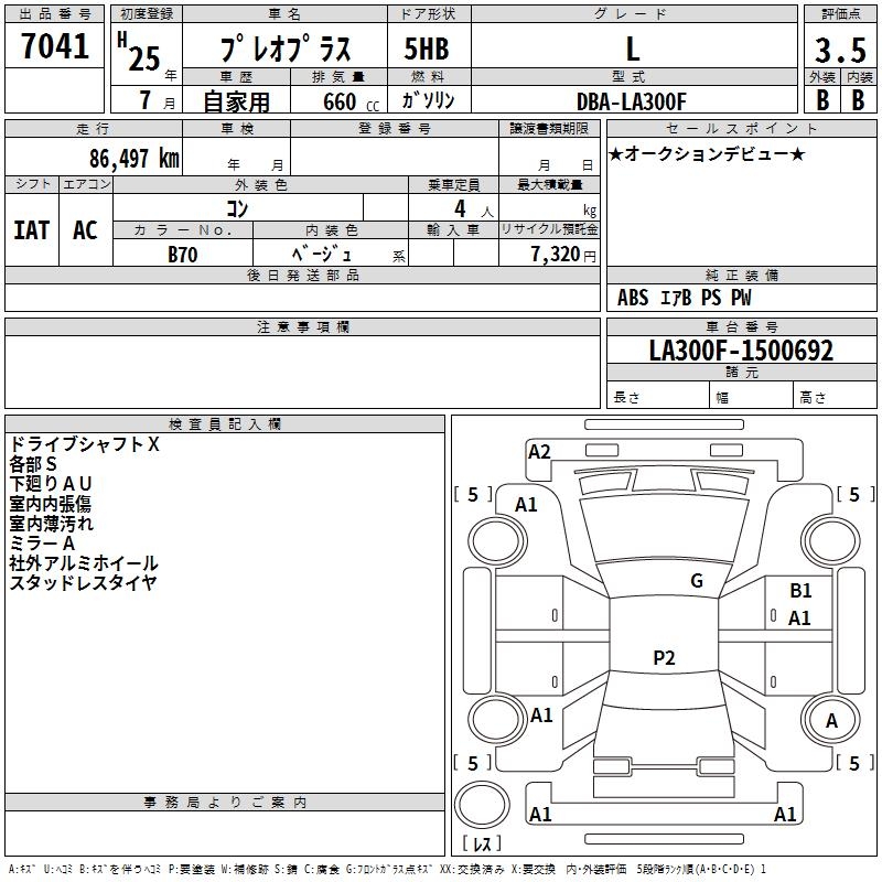 SUBARU PLEO PLUS