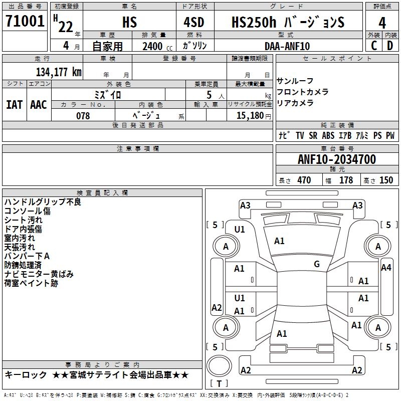 LEXUS HS250H
