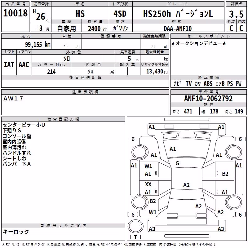 LEXUS HS250H