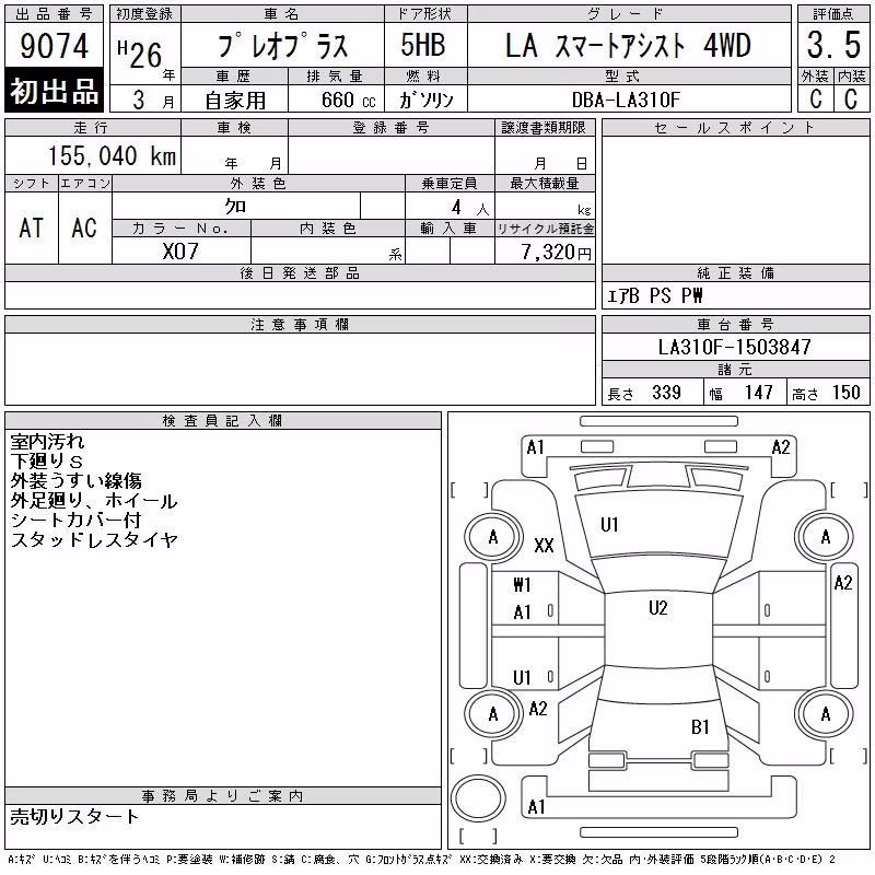 SUBARU PLEO PLUS