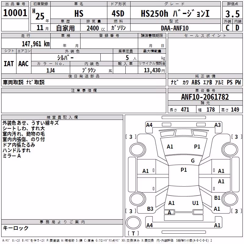 LEXUS HS250H