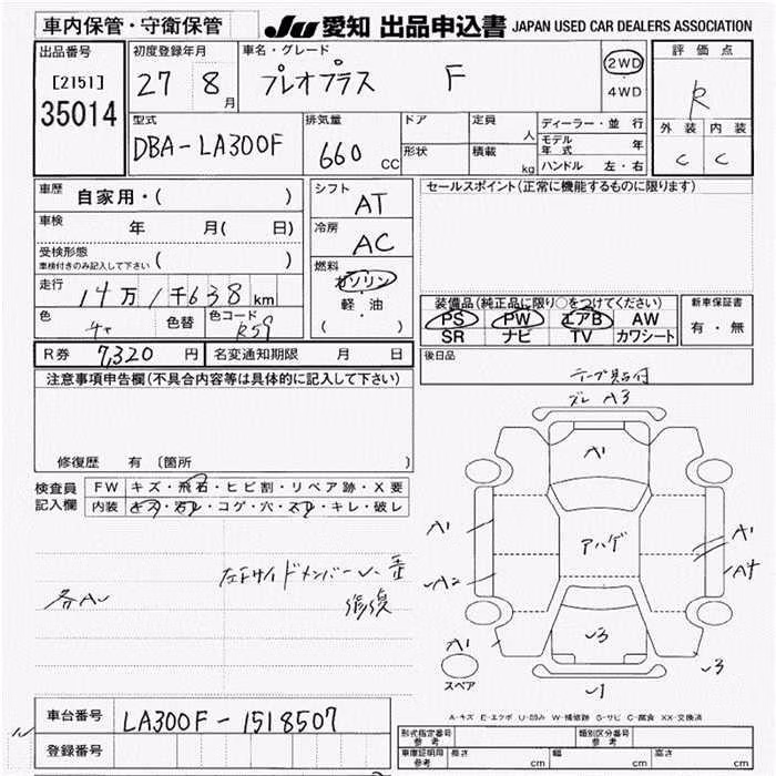 SUBARU PLEO PLUS