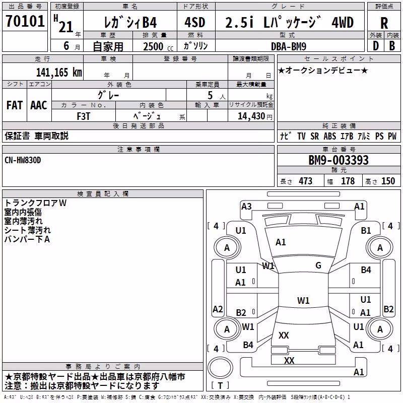 SUBARU LEGACY B4