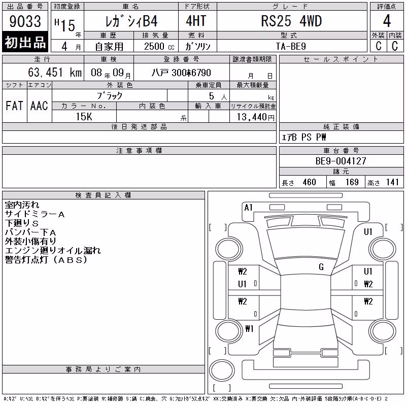 SUBARU LEGACY B4