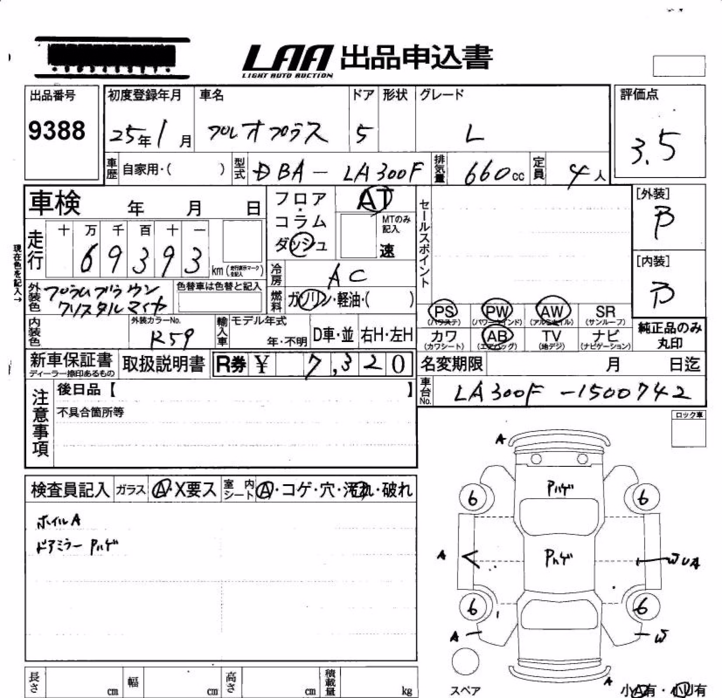 SUBARU PLEO PLUS