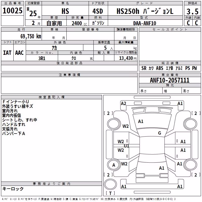 LEXUS HS250H