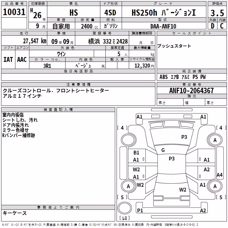 LEXUS HS250H