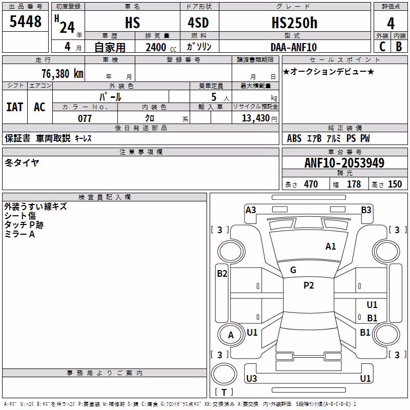 LEXUS HS250H