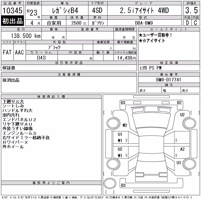 SUBARU LEGACY B4