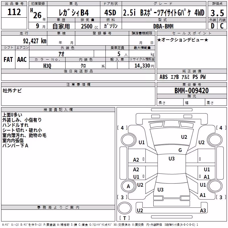 SUBARU LEGACY B4