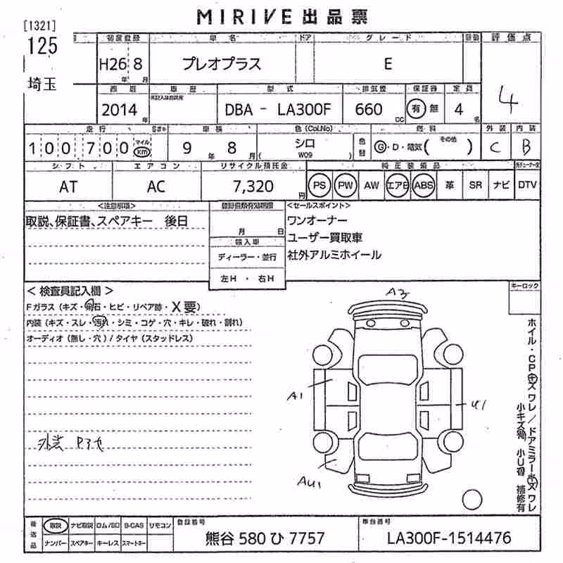 SUBARU PLEO PLUS